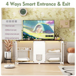 Large Cat Litter Box Enclosure Furniture LED Light-180184