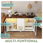 Large Cat Litter Box Enclosure Furniture LED Light-180184