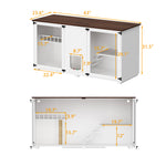 Large Cat Litter Box Enclosure Furniture LED Light-180184