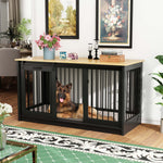 Extra Large Dog Crate Furniture, 55" with Sliding Doors -150199