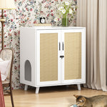 Cat Litter Box Enclosure with Sisal Covered Doors 112
