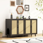 Cat Litter Box Enclosure with Sisal Covered Doors 112