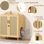 Cat Litter Box Enclosure with Sisal Covered Doors 112