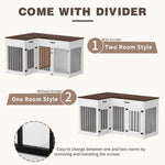 Large Corner Dog Crate Furniture for 2 Dogs with 2 Drawers-150152