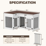 Large Corner Dog Crate Furniture for 2 Dogs with 2 Drawers-150152
