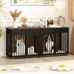Large Dog Crate Furniture 72.5" Rustic Brown-150160-13