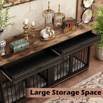 Large Dog Crate Furniture 72.5" Rustic Brown-150160-13