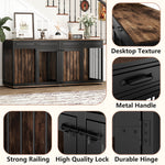 Large Dog Crate Furniture 72.5" Rustic Brown-150160-13