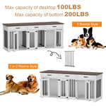 94.5" Extra Large Dog Crate Furniture for 3 Dogs-150146-03