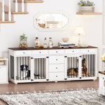 Large Dog Crate Furniture with 8 Drawers-150167