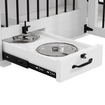 Large Dog Crate with Dog Bowls 86.6" White-150170
