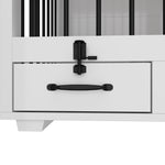 Large Dog Crate with Dog Bowls 86.6" White-150170