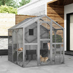 Large Wooden Outdoor Cat House Cage Walk in Cat Catio-150212