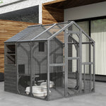 Large Wooden Outdoor Cat House Cage Walk in Cat Catio-150212