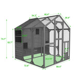 Large Wooden Outdoor Cat House Cage Walk in Cat Catio-150212