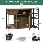 6 in 1 Cat Litter Box Enclosure Furniture with Litter Catcher