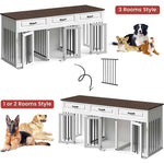 Dog Crate Furniture 72 Inch for 3 Dogs-150146-01