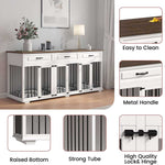 Dog Crate Furniture 72 Inch for 3 Dogs-150146-01