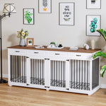 Large Dog Crate Furniture 86.6" for 2 Large Dogs-150162