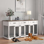 Dog Crate Furniture 72 Inch for 3 Dogs-150146-01