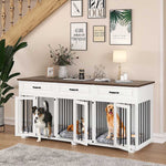 Dog Crate Furniture 72 Inch for 3 Dogs-150146-01