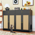 Large Cat Litter Box Enclosure Furniture with Sisal Doors-180185