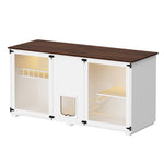 Large Cat Litter Box Enclosure Furniture LED Light-180184