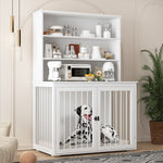 Furniture Style Dog Crate 70.8" with Shelves,Dog Cage Pantries Storage Cabinet -170341