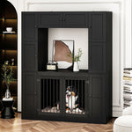 Large Dog Crate Furniture 78.7" Tall Dog Kennel House with Shelves-150208