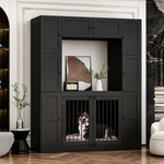 Large Dog Crate Furniture 78.7" Tall Dog Kennel House with Shelves-150208