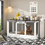 Extra Large Dog Crate Furniture, 55" with Sliding Doors -150199