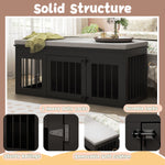 Dog Crate Furniture 47.2" Dog Kennel End of Bed Bench Ottoman with Cushion-150214