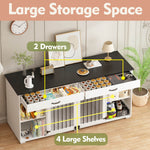 Dog Crate Funiture with Storage 72.4" Dog Kennel Table -150198