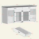 Dog Crate Funiture with Storage 72.4" Dog Kennel Table -150198
