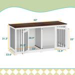 Dog Crate Furniture with Double Room 63 Inch-150145-01