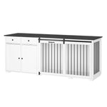Large Dog Crate Funiture with Drawers, 78.7" TV Stand -150197