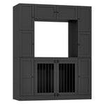 Large Dog Crate Furniture 78.7" Tall Dog Kennel House with Shelves-150208