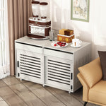 2 Sizes Hollowed Dog Crate Furniture Grey-150144