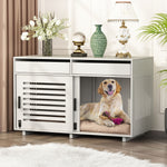 2 Sizes Hollowed Dog Crate Furniture Grey-150144