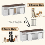 86.6" Large Dog Crate Furniture with Drawers,Shelves,Divider -150169
