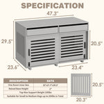 2 Sizes Hollowed Dog Crate Furniture Grey-150144