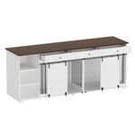 86.6" Large Dog Crate Furniture with Drawers,Shelves,Divider -150169