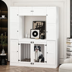 Large Dog Crate Furniture 78.7" Tall Dog Kennel House with Shelves-150208