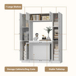 Large Dog Crate Furniture 78.7" Tall Dog Kennel House with Shelves-150208