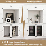 Large Dog Crate Furniture 78.7" Tall Dog Kennel House with Shelves-150208