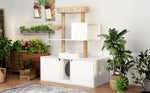 Cat Litter Box Enclosure Furniture for 2 Cats, with Cat Tree Tower -180142