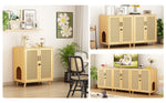 Cat Litter Box Enclosure with Sisal Covered Doors 112