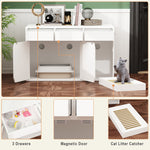 Large Cat Litter Box Enclosure with Drawers 43.3 Inch -180126