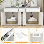 Cat Litter Box Enclosure with Drawers-180125