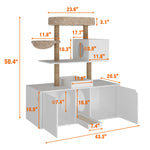 Cat Litter Box Enclosure Furniture for 2 Cats, with Cat Tree Tower -180142